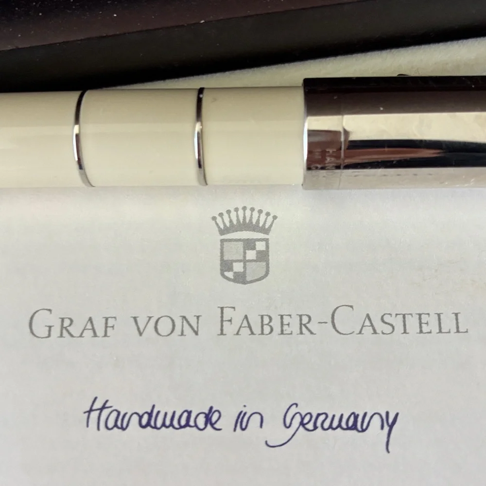 Graf Von Faber-Castell Luxury Ballpoint Pen With Ivory Resin and Chrome - Picture 2 of 10